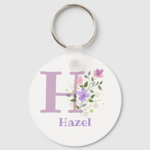 Keychain or Key Fob in a Floral Design with Name