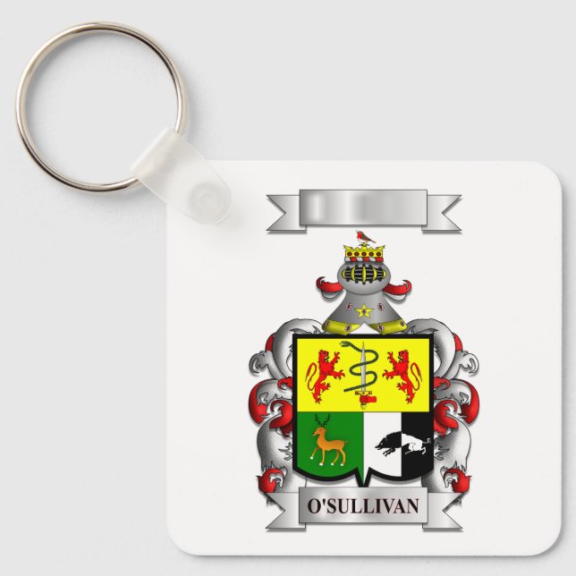 Keychain O'Sullivan Surname And Shield (Front)