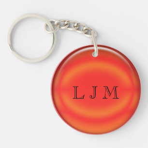 Keychain - Red Disc with Initials