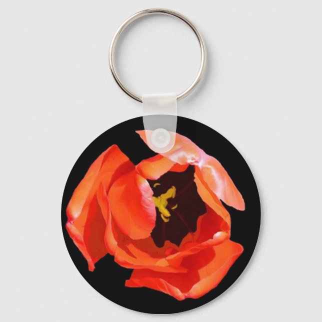 Keychain, "Red Tulip" Keychain (Front)