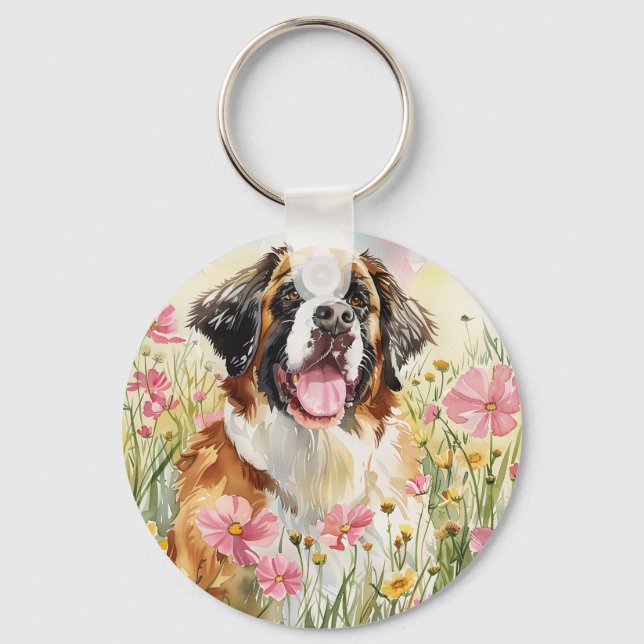 Keychain – Saint Bernard Dog Keychain (Front)