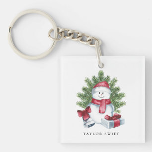 Keychain Square Christmas Snowman