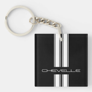 Keychain - Stripes Chevelle - Black/White Duo
