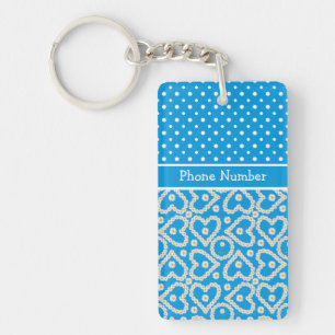 Keychain to Personalize: Polkas Daisy Chains, Blue