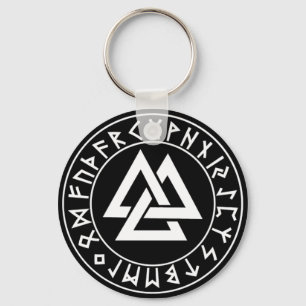 keychain Tri-Triangle Rune Shield on Blk