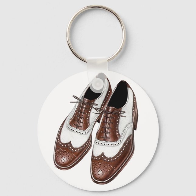 Keychain Two-tone Wing Tip Mens Fashion Shoe (Front)
