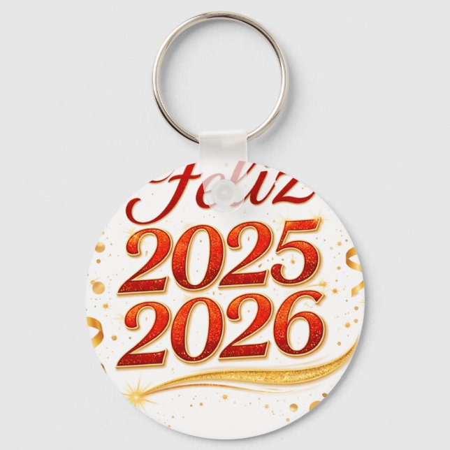 Keychain Type Sheet with “Happy 2025–2026” Design  (Front)