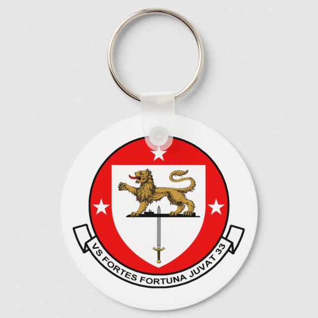 Keychain, VS-33 SCREWBIRDS FORTES FORTUNA JUVAT Keychain (Front)