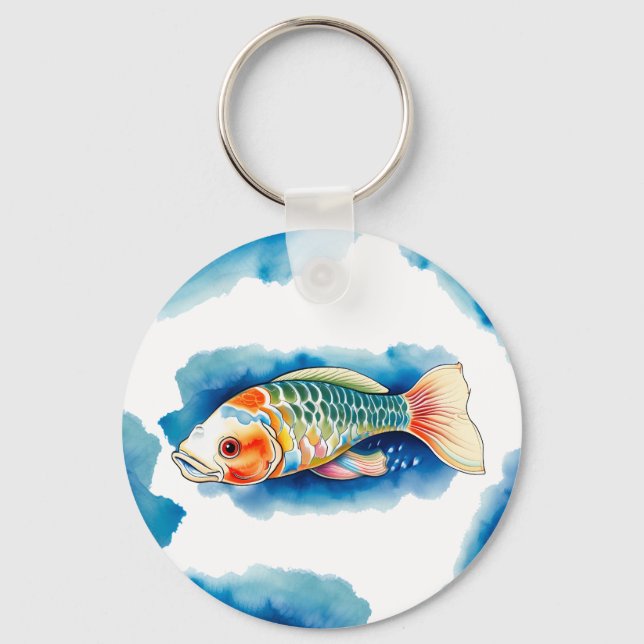 Keychain - Watercolor Series: Koi Fish (Front)