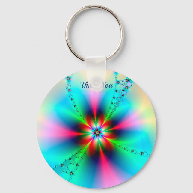 Keychain with Artistic Floral Design (Front)