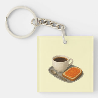 Keychain with coffee and toast