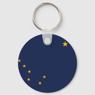Keychain with Flag of Alaska State