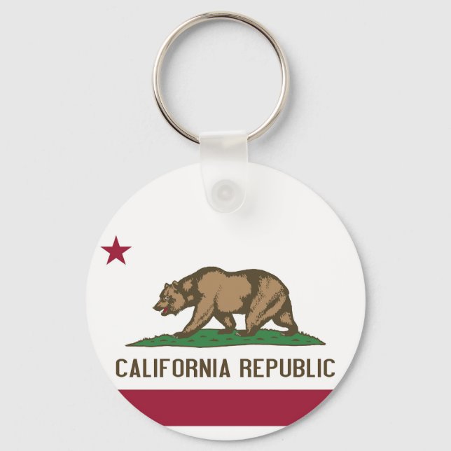 Keychain with Flag of California State (Front)