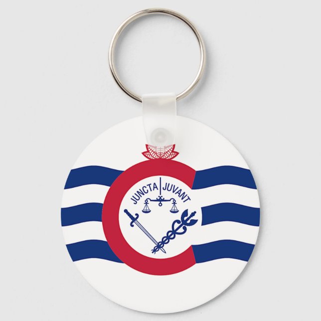 Keychain with Flag of Cincinnati, Ohio (Front)