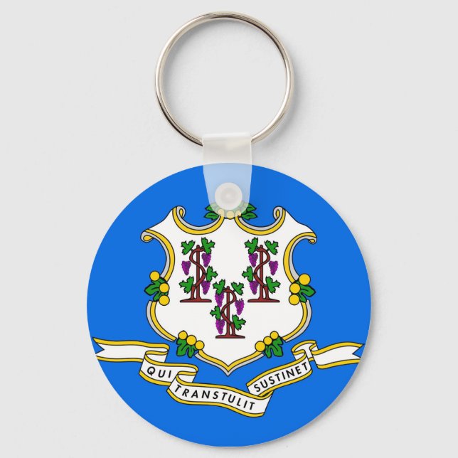 Keychain with Flag of Connecticut State (Front)