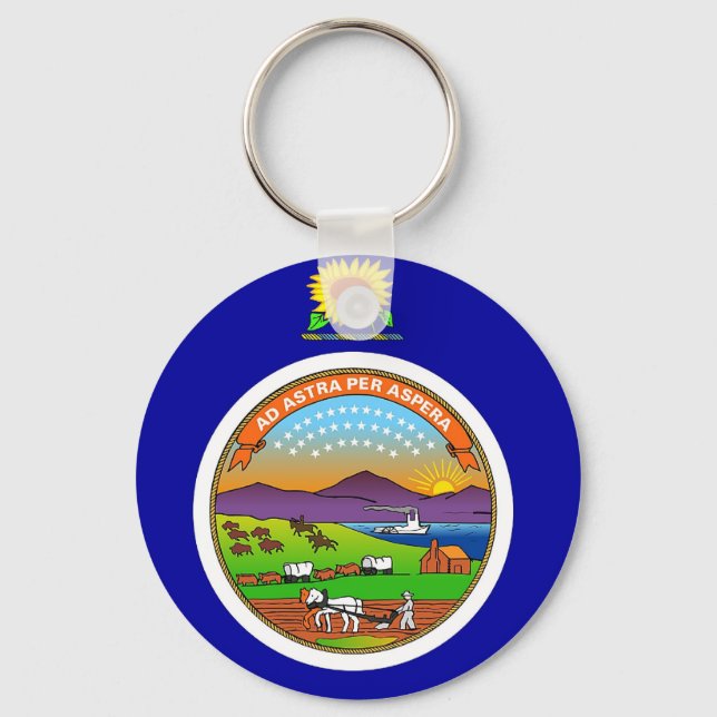 Keychain with Flag of Kansas State (Front)