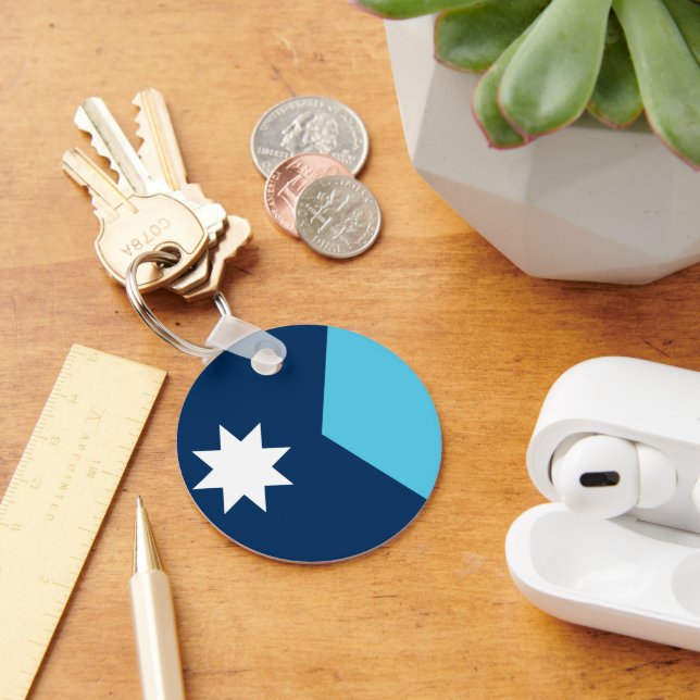 Keychain with Flag of Minnesota, USA (Desk)