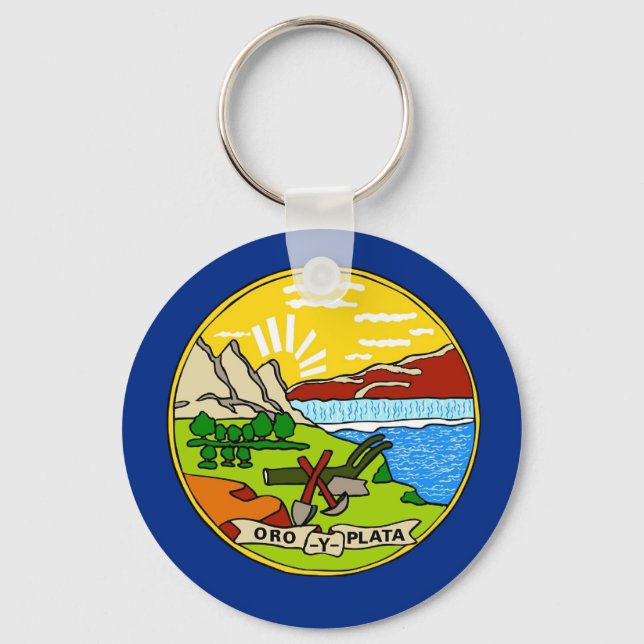Keychain with Flag of Montana State (Front)