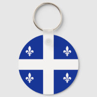 Keychain with Flag of Quebec, Canada