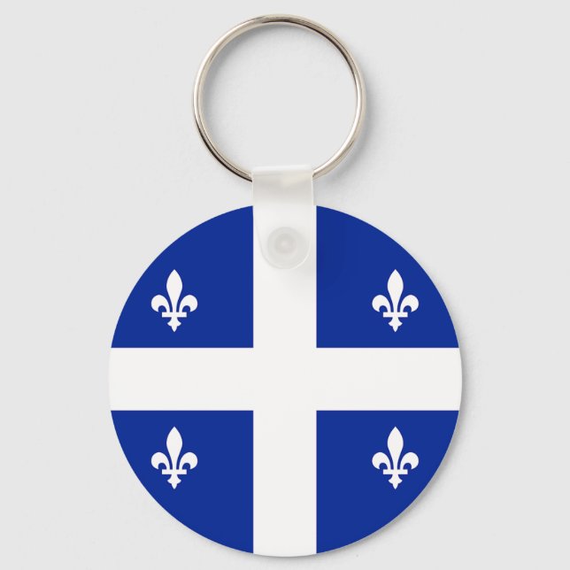 Keychain with Flag of Quebec, Canada (Front)