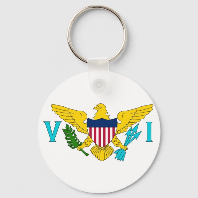 Keychain with Flag of Virgin Islands - USA (Front)