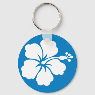 Keychain with Hibiscus Design