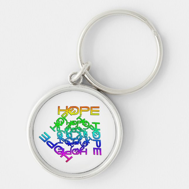 Keychain With HOPE Written in Multicolor (Front)
