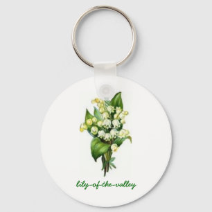 Keychain with Lily-of-the-Valley Design