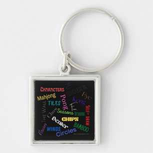Keychain with Mahjong Words