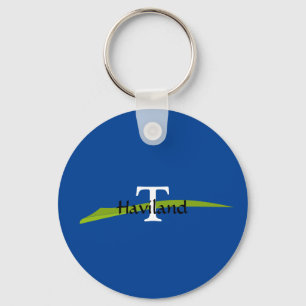 Keychain with Name and Initial Blue HAMbyWG