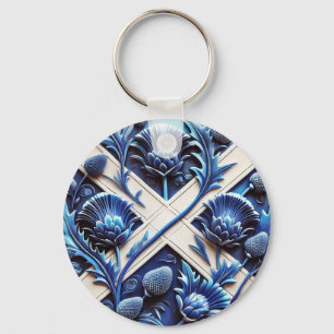 Keychain with Scottish Thistles Design