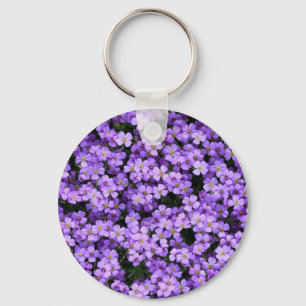 Keychain with Violet Flowers