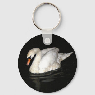 Keychain with white swan.