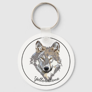Keychain-Yellowstone Wolf Keychain