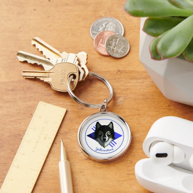 Keychain-Yellowstone Wolf Keychain (Desk)