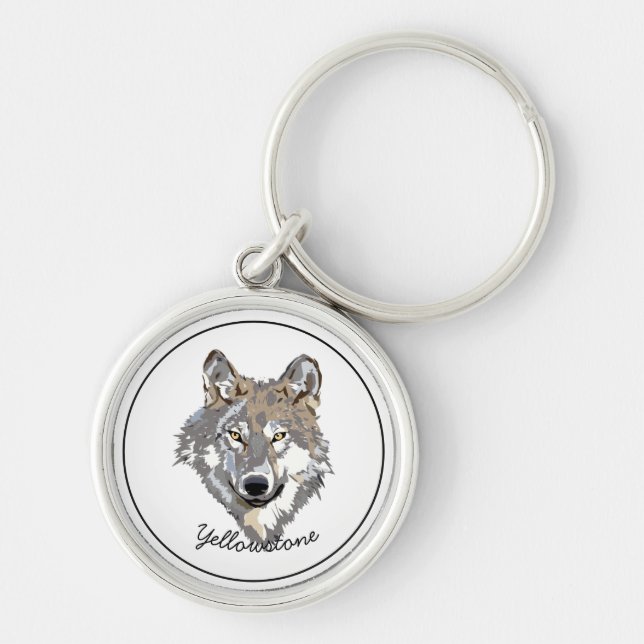 Keychain-Yellowstone Wolf Keychain (Front)