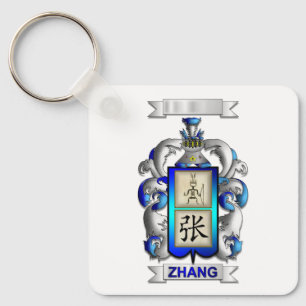 Keychain Zhang Surname And Shield
