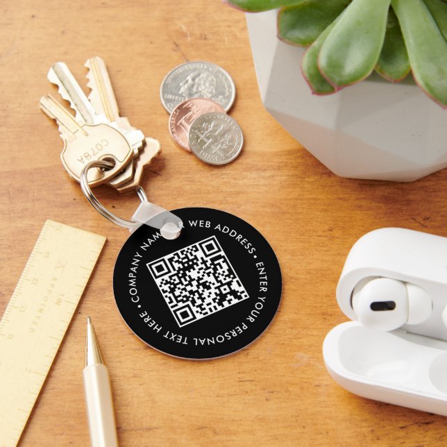 Keychains Business Promo QR Code Custom Design (Desk)