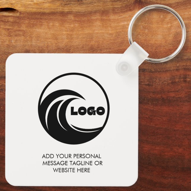 Keychains Minimalist white Business Logo Design (Back)