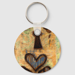 Keyhole & Heart Keychain