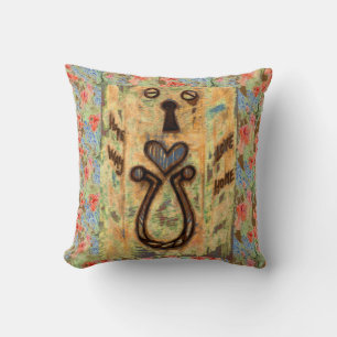 Keyhole & Heart Throw Pillow