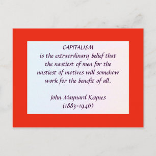 KEYNES on CAPITALISM postcard