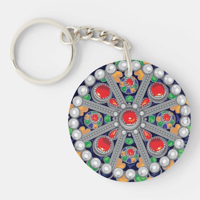 Keyring Amazigh kabyle jewel pattern (Front)