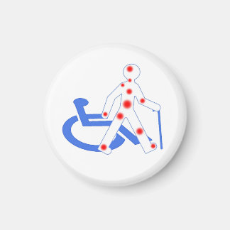 Keyring Badge Round 7.6 Cm Invisible disability / Magnet