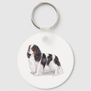Keyring : Tricolour Cavalier King charles spaniel