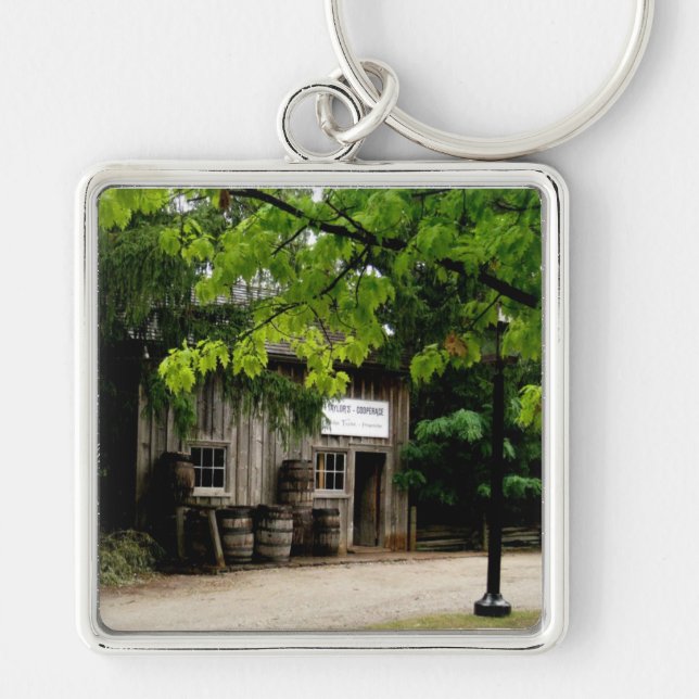 Keyring-Wooden House Keychain (Front)