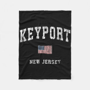 Keyrt New Jersey Nj Vintage American Flag Srts Des Fleece Blanket