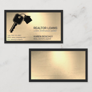 Keys House Logo   Metallic Background  Business Card