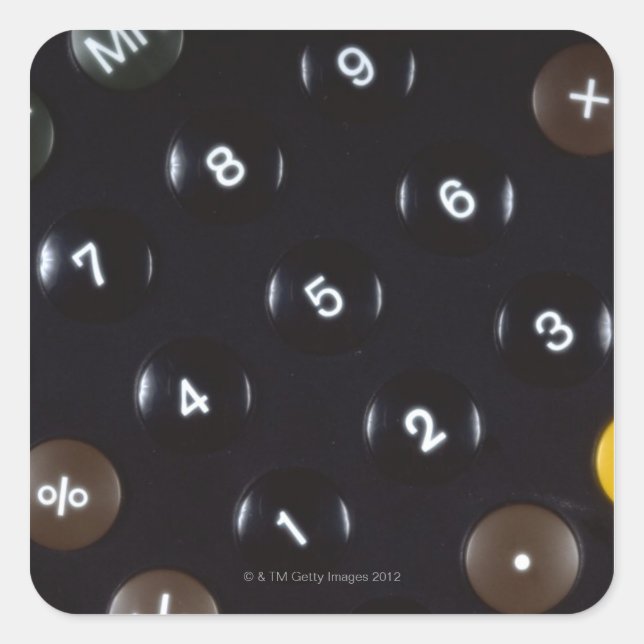 Keys on a calculator square sticker (Front)