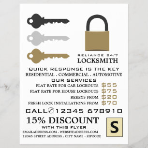Keys & Padlock, Locksmith Advertising Flyer